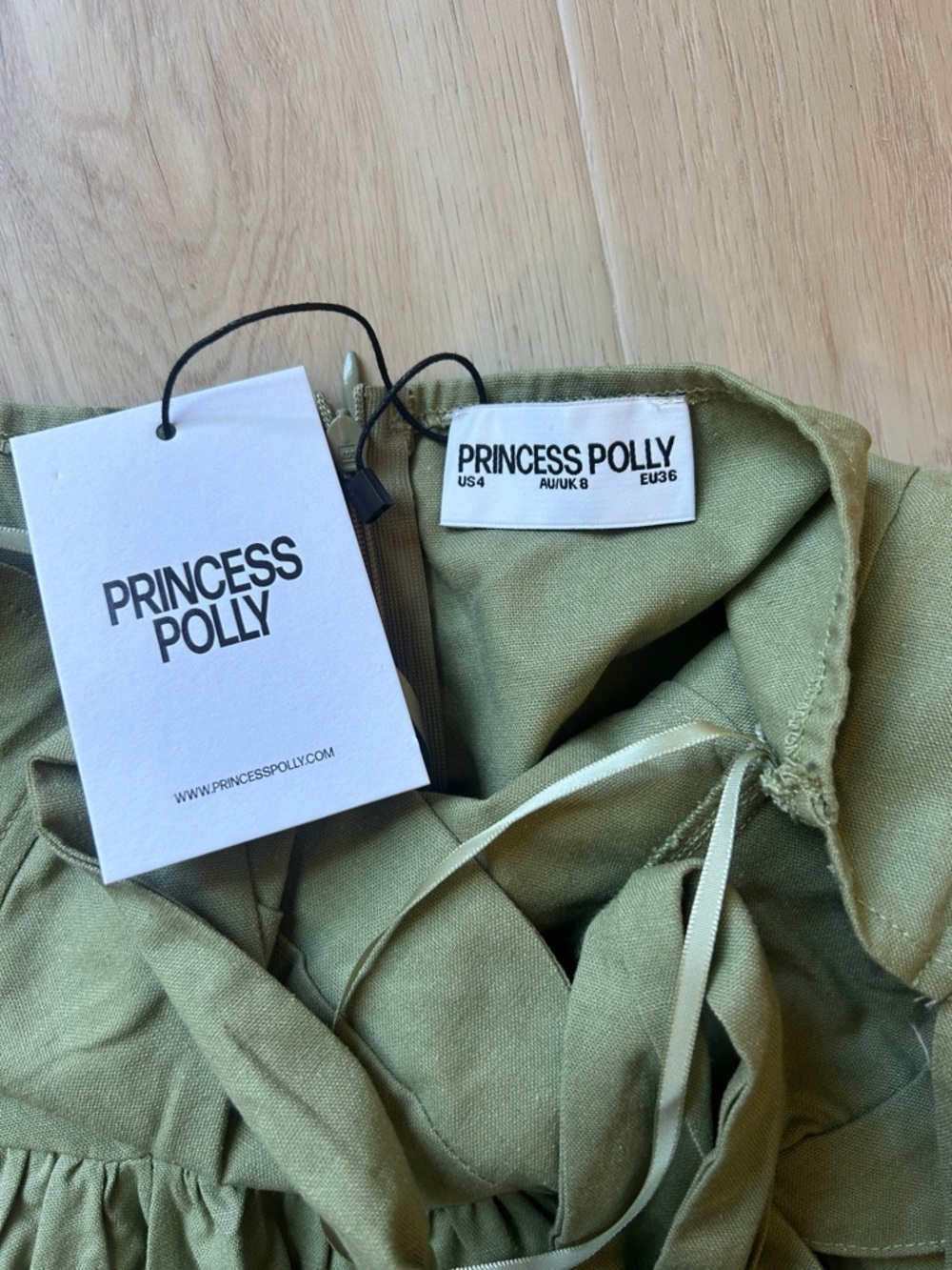 Princess Polly Olive Green Halter Mini Dress - Picture 2 of 3